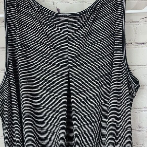 J.Jill PETITE Wearever Collection Sleeveless Black Striped Colorblock Dress SP - Picture 7 of 11